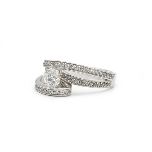 Bague 55 Bague en or blanc 18 carats et diamants 58 Facettes 1130