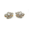 Boucles d'oreilles Boucles d'oreilles motif floral en or jaune et blanc 750 et diamants 58 Facettes 1136