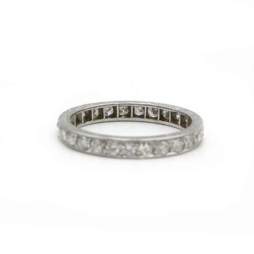 Bague 53 Alliance - Bague en platine 950 sertie de diamants 58 Facettes 1156