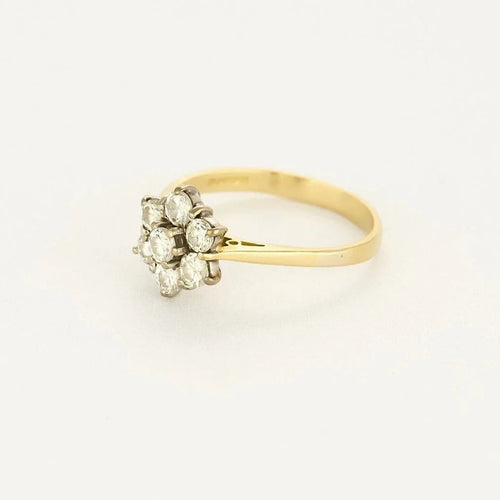 Bague 58 Bague entourage en or jaune et blanc 18k et diamants 58 Facettes LJ BAV1