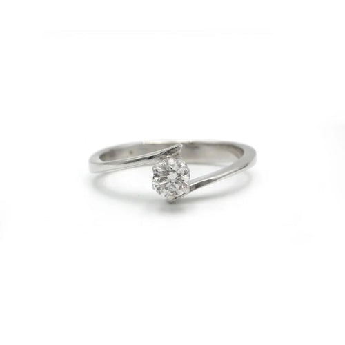 Bague 54 Solitaire - Bague en or blanc et diamant taille brillant 0,28 ct 58 Facettes 1147