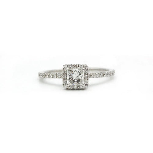 Bague 51 Bague en or blanc et diamants 58 Facettes 1146
