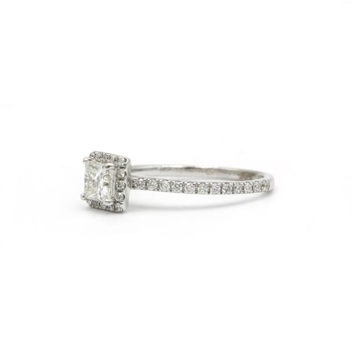 Bague 51 Bague en or blanc et diamants 58 Facettes 1146