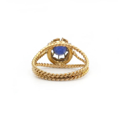 Bague 57 Bague torsadée en or jaune avec saphir et diamants 58 Facettes 1164