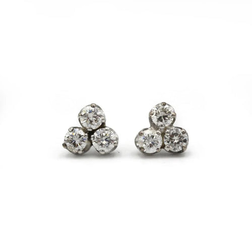 Boucles d'oreilles Boucles d’oreilles en or blanc 750‰ et diamants 58 Facettes 1170