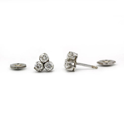 Boucles d'oreilles Boucles d’oreilles en or blanc 750‰ et diamants 58 Facettes 1170