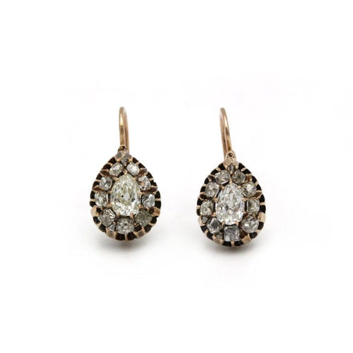 Boucles d'oreilles Boucles d’oreilles en or jaune 750‰ et diamants 58 Facettes 1218