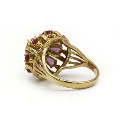 Bague 55 Bague en or jaune 750‰ sertie de saphirs roses et diamants 58 Facettes 1214