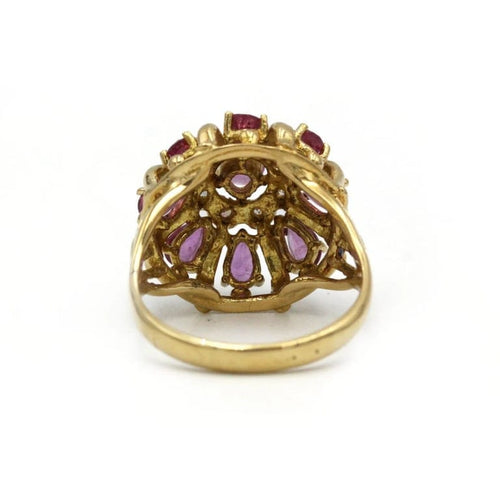 Bague 55 Bague en or jaune 750‰ sertie de saphirs roses et diamants 58 Facettes 1214