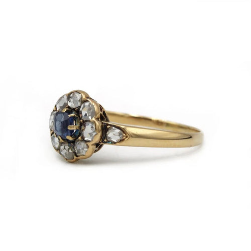 Bague 58 Bague marguerite - Saphir et diamants en or jaune 750‰ 58 Facettes 1222