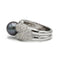 Bague 59 Bague en or blanc 750 avec diamants env. 3 ct et perle de Tahiti 58 Facettes 1237