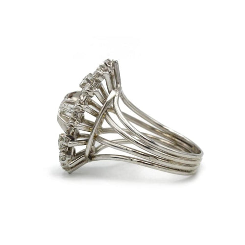 Bague 55 Bague en or blanc 18K et diamants, années 1950 58 Facettes 1059