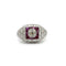 Bague 51 Bague Art déco des années 50 en platine, diamants et rubis calibrés 58 Facettes 1226