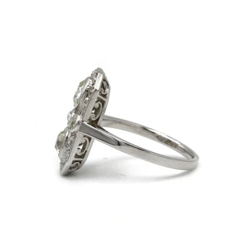 Bague 53 Art déco - Bague en platine avec diamants taille ancienne 58 Facettes 1229