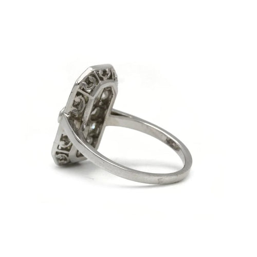 Bague 53 Art déco - Bague en platine avec diamants taille ancienne 58 Facettes 1229