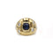 Bague 54 Bague années 1970 en or jaune 750, diamants et saphir 58 Facettes 1264