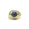 Bague 54 Bague années 1970 en or jaune 750, diamants et saphir conique 58 Facettes 1263
