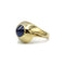 Bague 54 Bague années 1970 en or jaune 750, diamants et saphir conique 58 Facettes 1263