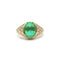 Bague 50 Bague en or jaune 750 avec diamants et émeraude colombienne cabochon 58 Facettes 1231