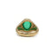 Bague 50 Bague en or jaune 750 avec diamants et émeraude colombienne cabochon 58 Facettes 1231