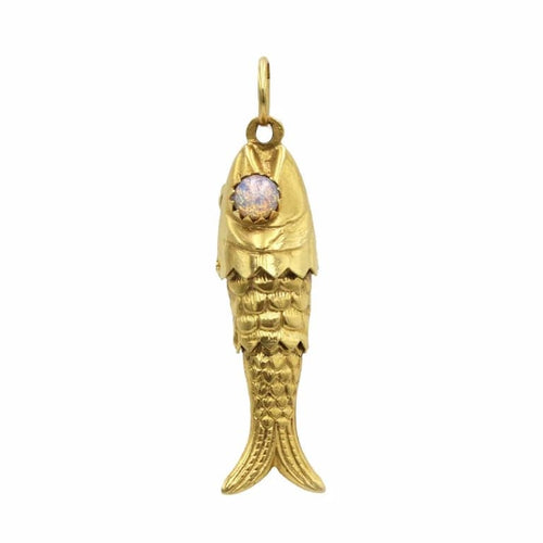 Pendentif Pendentif poisson en or jaune 750 et opales 58 Facettes 1248