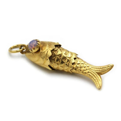 Pendentif Pendentif poisson en or jaune 750 et opales 58 Facettes 1248