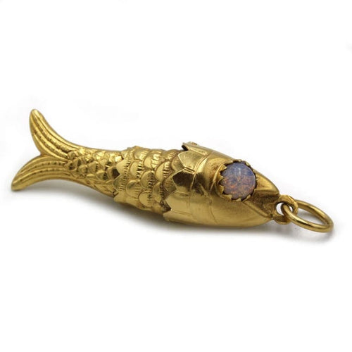 Pendentif Pendentif poisson en or jaune 750 et opales 58 Facettes 1248