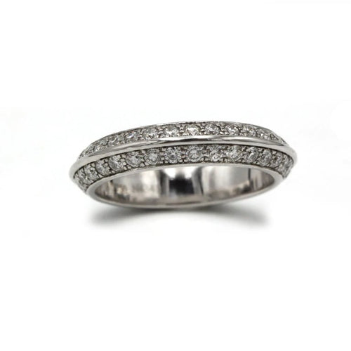 Bague 52 Boucheron - Double alliance en or blanc 18 kt et diamants 58 Facettes 1266