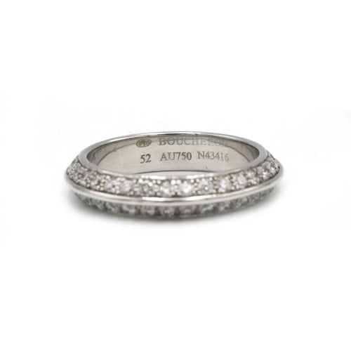 Bague 52 Boucheron - Double alliance en or blanc 18 kt et diamants 58 Facettes 1266