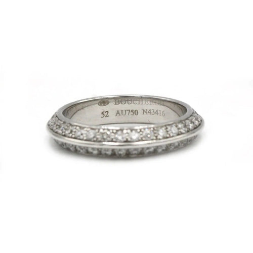 Bague 52 Boucheron - Double alliance en or blanc 18 kt et diamants 58 Facettes 1266
