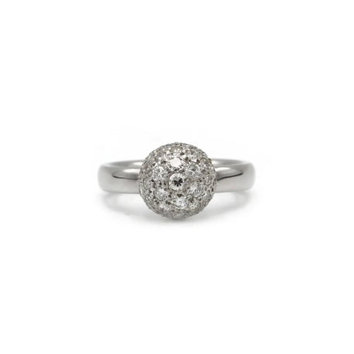 Bague 52 Bague boule à facettes en or blanc 750 et diamants 58 Facettes 1246