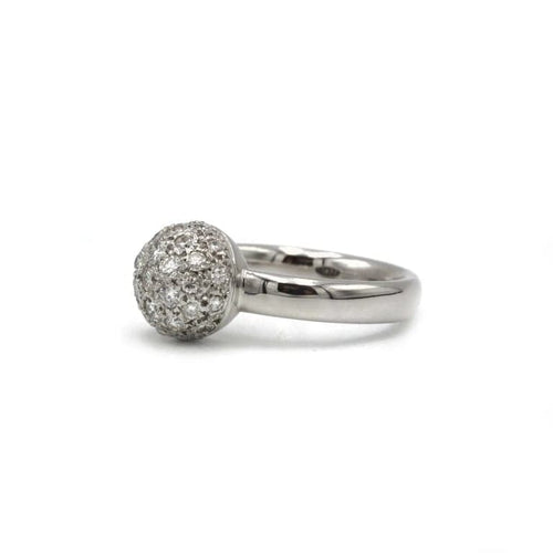 Bague 52 Bague boule à facettes en or blanc 750 et diamants 58 Facettes 1246