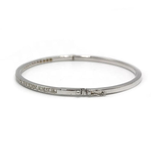 Bracelet Bracelet jonc rigide en or blanc 750 et diamants 58 Facettes 1243