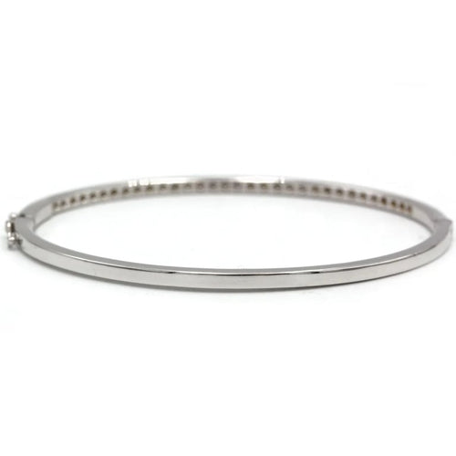 Bracelet Bracelet jonc rigide en or blanc 750 et diamants 58 Facettes 1243