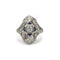 Bague 48 Bague Art déco en platine avec diamants et saphirs 58 Facettes 1171