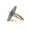 Bague 52 Bague marquise Art déco en or 750 et platine, diamants et émeraudes 58 Facettes 1272