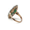 Bague 52 Bague marquise Art déco en or 750 et platine, diamants et émeraudes 58 Facettes 1272