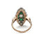 Bague 52 Bague marquise Art déco en or 750 et platine, diamants et émeraudes 58 Facettes 1272