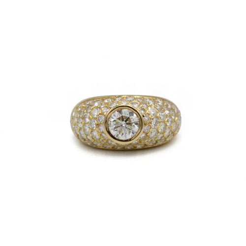 Bague 51 Bague en or jaune 750 avec diamants 2,50 carats 58 Facettes 1282