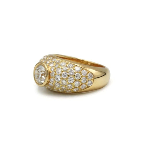 Bague 51 Bague en or jaune 750 avec diamants 2,50 carats 58 Facettes 1282