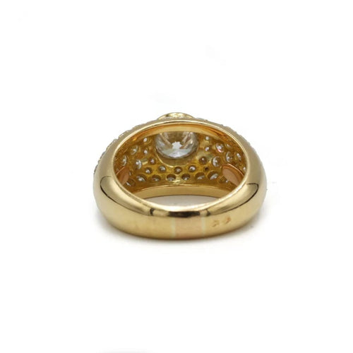 Bague 51 Bague en or jaune 750 avec diamants 2,50 carats 58 Facettes 1282