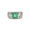 Bague 53 Bague Art déco en platine, émeraude et diamants 58 Facettes 1273