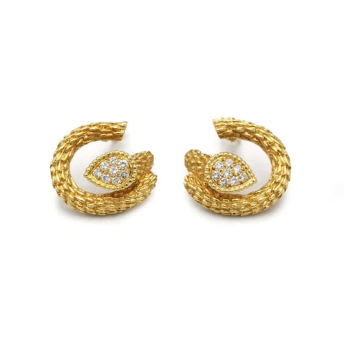 Boucles d'oreilles Boucheron Serpent Bohème - Boucles d’oreilles motif S en or jaune 750 et diamants 58 Facettes 1281
