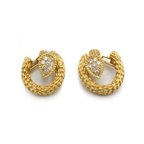 Boucles d'oreilles Boucheron Serpent Bohème - Boucles d’oreilles motif S en or jaune 750 et diamants 58 Facettes 1281