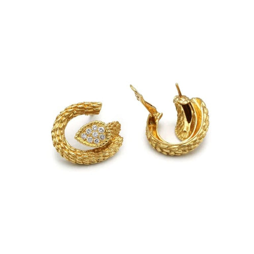 Boucles d'oreilles Boucheron Serpent Bohème - Boucles d’oreilles motif S en or jaune 750 et diamants 58 Facettes 1281