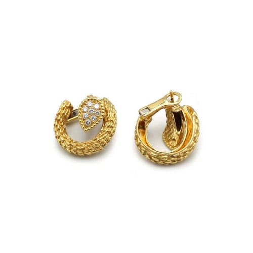 Boucles d'oreilles Boucheron Serpent Bohème - Boucles d’oreilles motif S en or jaune 750 et diamants 58 Facettes 1281