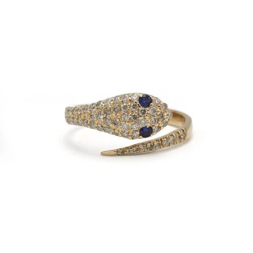 Bague 53 Bague serpent en or 585 avec diamants et saphir 58 Facettes 1290