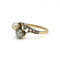Bague 53 Bague Toi et moi Art nouveau en or 750, diamants et perle 58 Facettes 1292