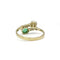 Bague 51 Bague Toi et Moi en or jaune 750 avec diamants, émeraude et perle 58 Facettes 1294