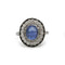 Bague 56 Bague Art déco en platine avec saphir cabochon, onyx et diamants 58 Facettes 1270